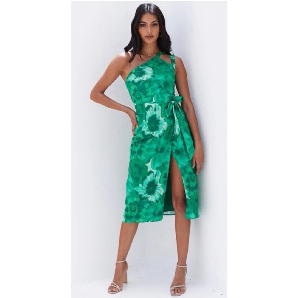 Hello Molly ISLAND BEACHES MIDI DRESS GREEN